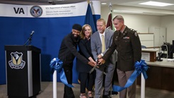 Military Personnel at Taylor VA Dental Clinic ribbon cutting ceremony