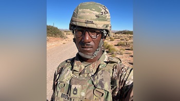 U.S. Army Master Sgt. Earlie Brown while deployed in the Middle East