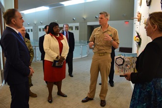 Link to Photo: David J. Shulkin, Secretary of the Department of Veterans Affairs, visits Walter Reed National Military Medical Center Bethesda, Maryland, April 27. Shulkin, who visited the medical center for the first time, spoke with various providers throughout the facilities to learn about the medical care given at the hospital.