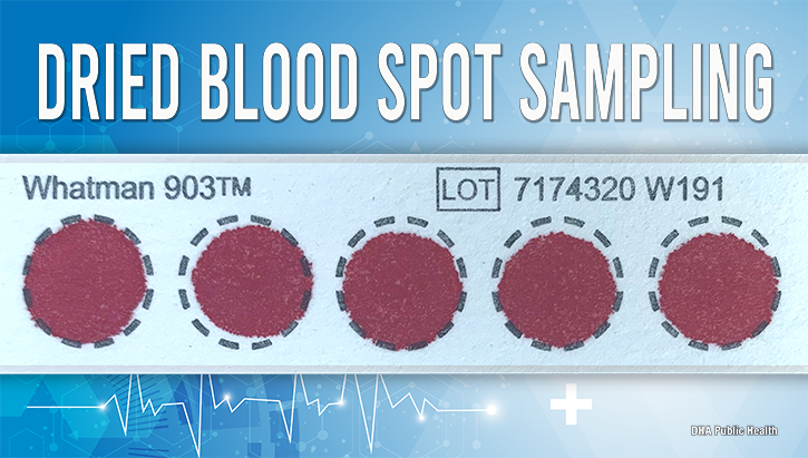 Image of A significant barrier to improving health care for service members and veterans is the inability to determine whether a diagnosed medical condition is related to a previous exposure. Dried blood spot samples have many advantages over traditional blood-draw samples for monitoring exposure to hazardous materials. DBS are easy to collect and store, require minimal processing, are stable, and are better suited for exposure monitoring due to their ability to be collected on location at the same time as an expected exposure. (Defense Health Agency-Public Health graphic illustration by Steve Basso).