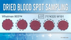 A significant barrier to improving health care for service members and veterans is the inability to determine whether a diagnosed medical condition is related to a previous exposure. Dried blood spot samples have many advantages over traditional blood-draw samples for monitoring exposure to hazardous materials. DBS are easy to collect and store, require minimal processing, are stable, and are better suited for exposure monitoring due to their ability to be collected on location at the same time as an expected exposure. (Defense Health Agency-Public Health graphic illustration by Steve Basso)