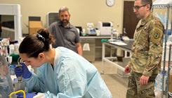 military personnel conducting insect study