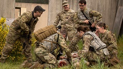 Land, sea and air assets of the U.S. military assigned in the Pacific Northwest came together to hone life-saving techniques and strategies during a joint scenario-based field Tactical Combat Casualty Care exercise