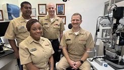 Sailors pose for photo at U.S. Naval Hospital Guantanamo Bay 