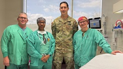 Certified nurse anesthetists assigned to Bayne-Jones Army Community Hospital pose for a photo