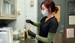 Toxicologist working in laboratory