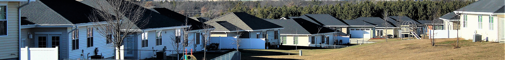 Homes are shown Dec. 4, 2020, at the South Post Family Housing area at Fort McCoy, Wis. Twenty-two homes are officer homes (nine three-bedroom and 13 four-bedroom), and 91 are enlisted homes (55 three-bedroom and 36 four-bedroom). The area doubled in size in 2017 after the completion of 57 new homes. Another seven homes are nearly complete in the area. The housing area is managed by the Fort McCoy Directorate of Public Works Housing Division. (U.S. Army Photo by Scott T. Sturkol, Public Affairs Office, Fort McCoy, Wis.)