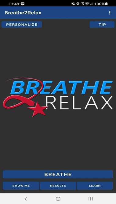 Breathe2Relax App Screenshot