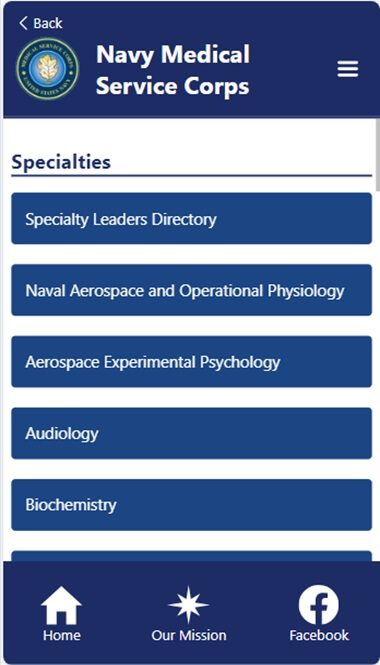 Navy MSC App Screenshot