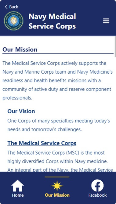 Navy MSC App Screenshot