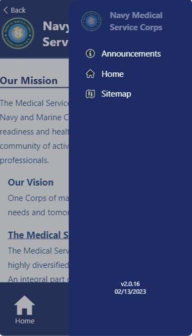 Navy MSC App Screenshot