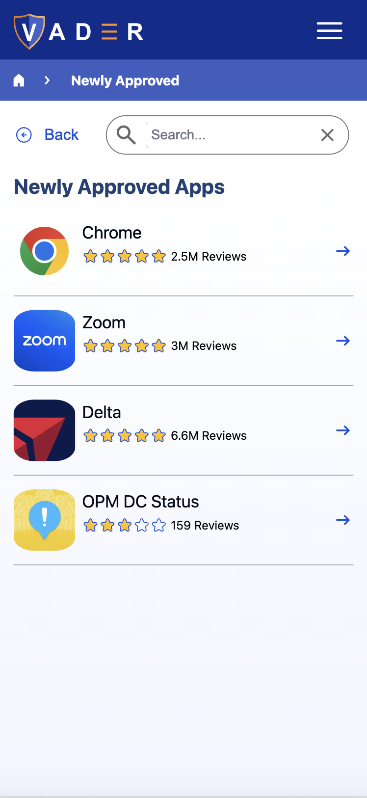 Screenshot of Newly Approved Page